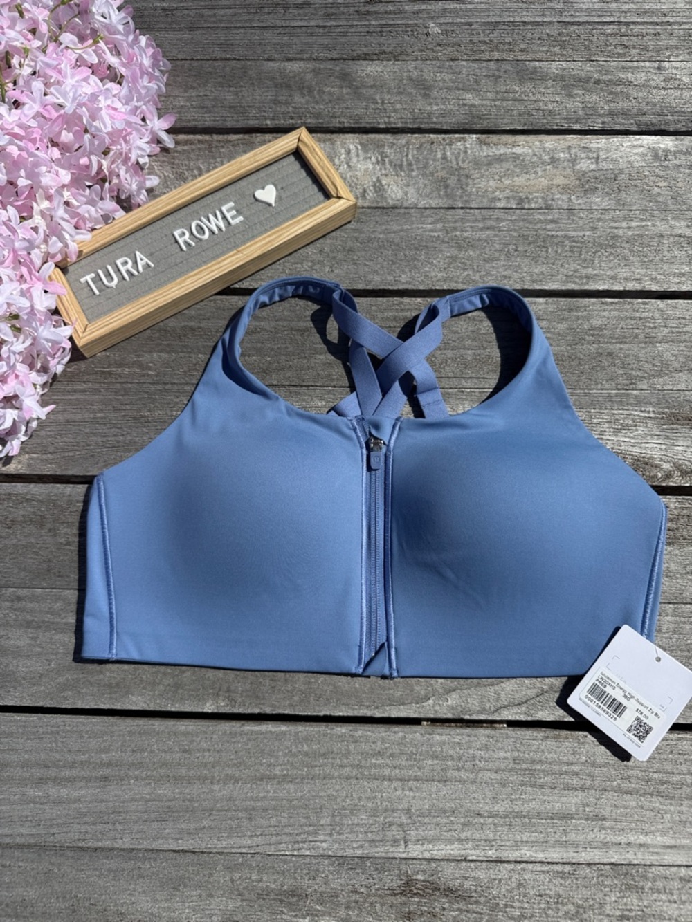 Lululemon Energy High Support Zip Bra 38D Prep Blue NWT LW2DXHS sports bra